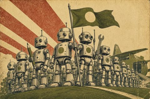 Ilustração do exército de agentes em formação